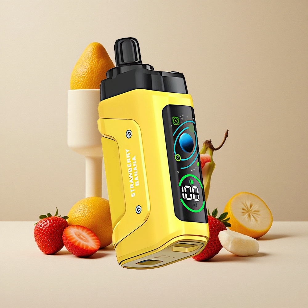 Razz Bar 45000 Puffs Dispositivo di Vapo Monouso Fragola Banana con Bobina Mesh 1.0 Ohm e Batteria Ricaricabile Tipo-C