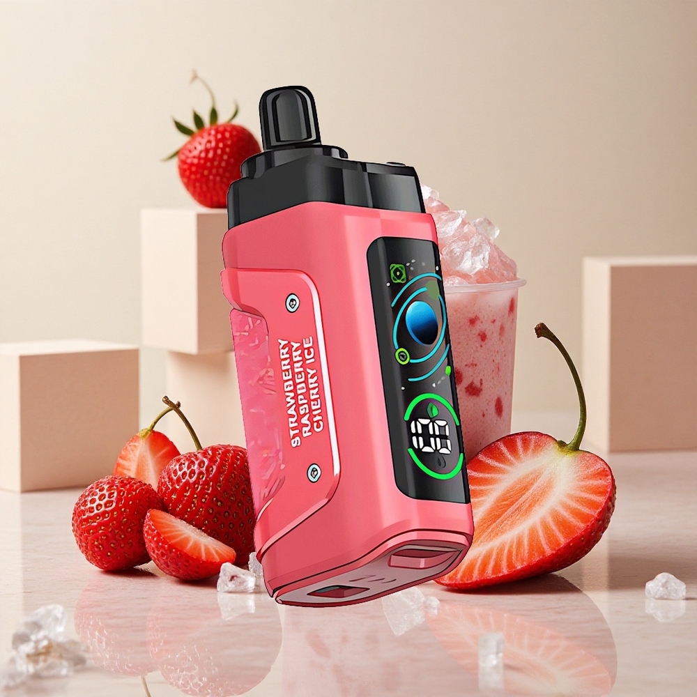 Razz Bar 45000 Puffs Sigaretta Elettronica Monouso Fragola Ciliegia Ghiaccio con Bobina Mesh 1.0 Ohm e Flusso d'Aria Regolabile