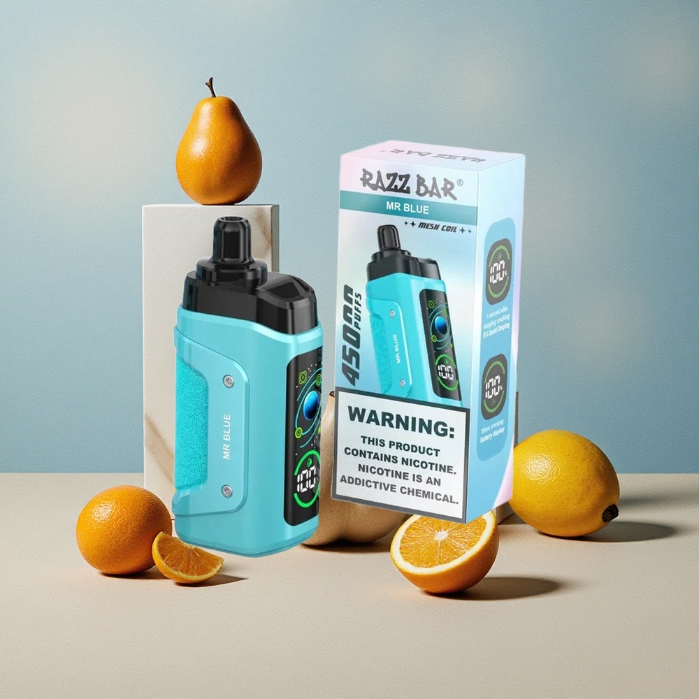 Razz Bar 45000 Puffs Sigaretta Elettronica Monouso Mr Blu con Bobina Mesh 1.0 Ohm e Flusso d\'Aria Regolabile