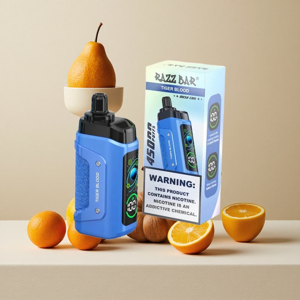 Razz Bar 45000 Puffs Sigaretta Elettronica Monouso Sangue di Tigre con Bobina Mesh 1.0 Ohm e Batteria Ricaricabile 650 Mah