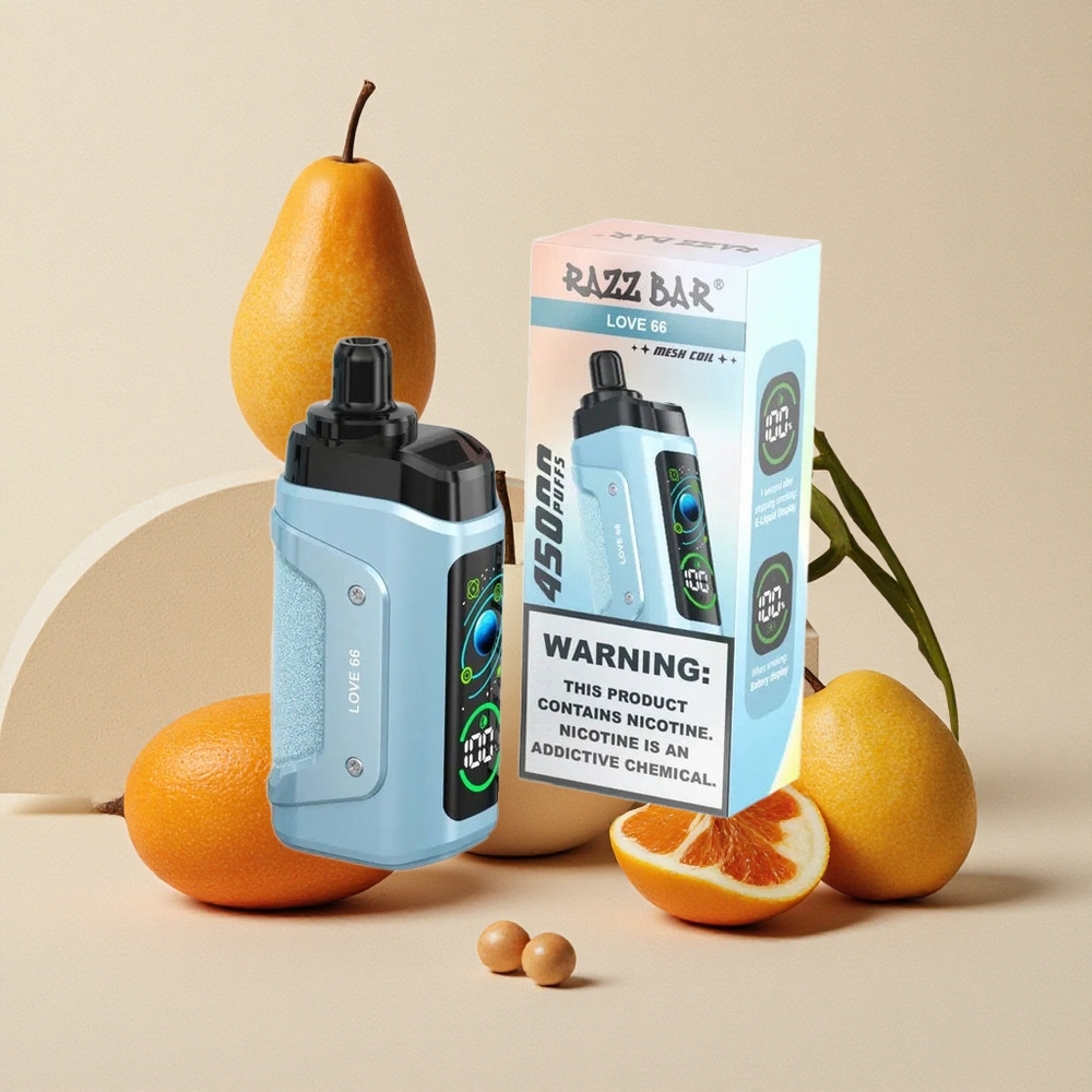 Razz Bar 45000 Puffs Sigaretta elettronica usa e getta Amore 66 con Bobina Mesh 1.0 Ohm e Resistenza alla Nicotina 20 mg/ml