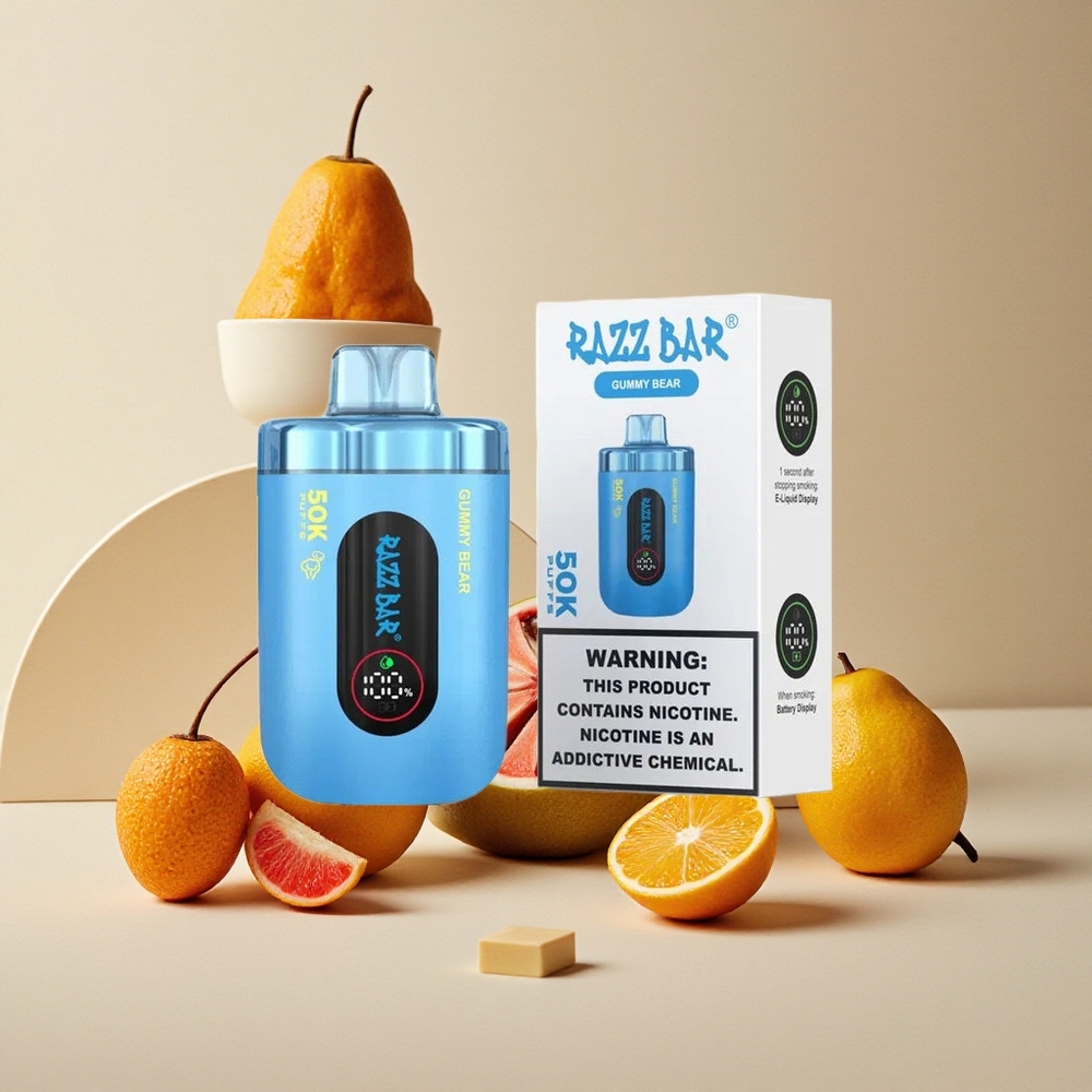 Razz Bar 50K Puffs Sigaretta elettronica usa e getta Orsetto Gommoso con 50000 Tiri e Batteria 650 Mah Ricaricabile Type-C