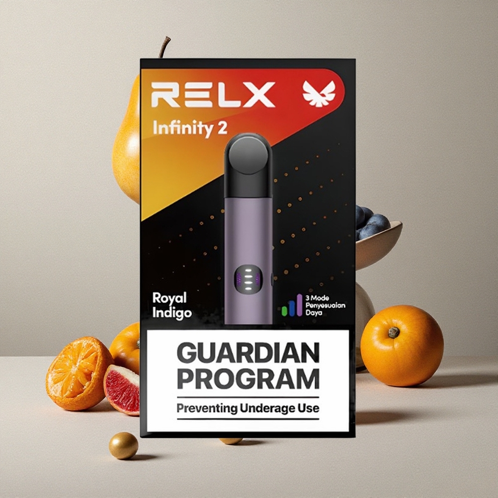RELX Infinity 2 Dispositivo di Vapo Indaco Reale Capacità Pod 1.9 ml Ricarica USB Type-C