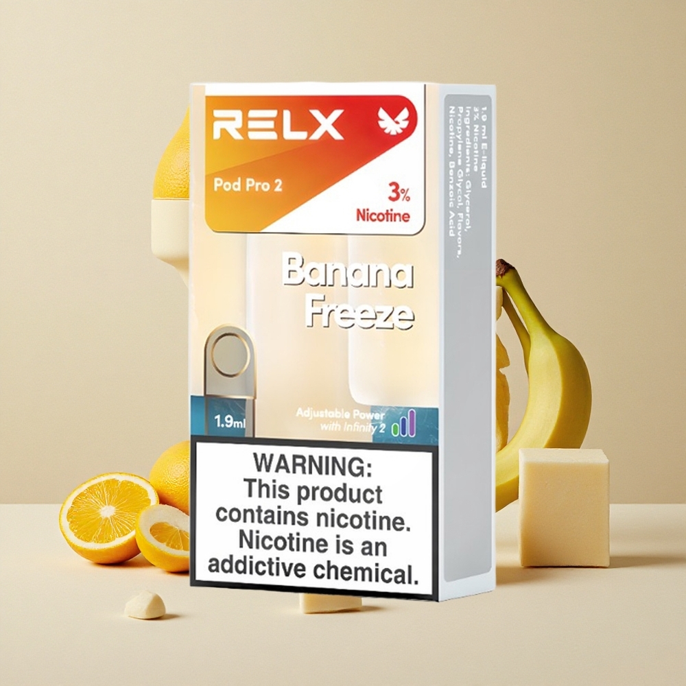 RELX Pod Pro 2 Banana Freeze con 3% Nicotina e 600 boccate