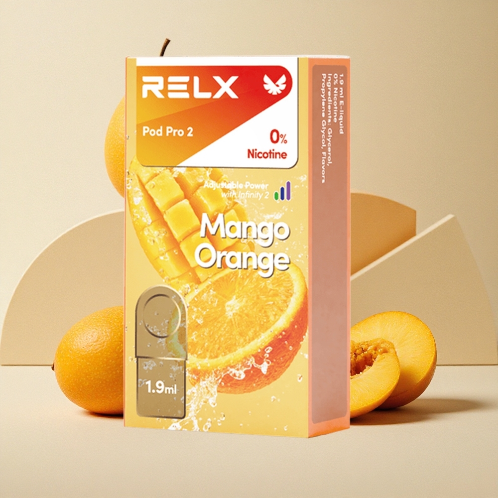 RELX Pod Pro 2 Bocche Mango Arancia 0% Nicotina 600 Puffs 1.9ml