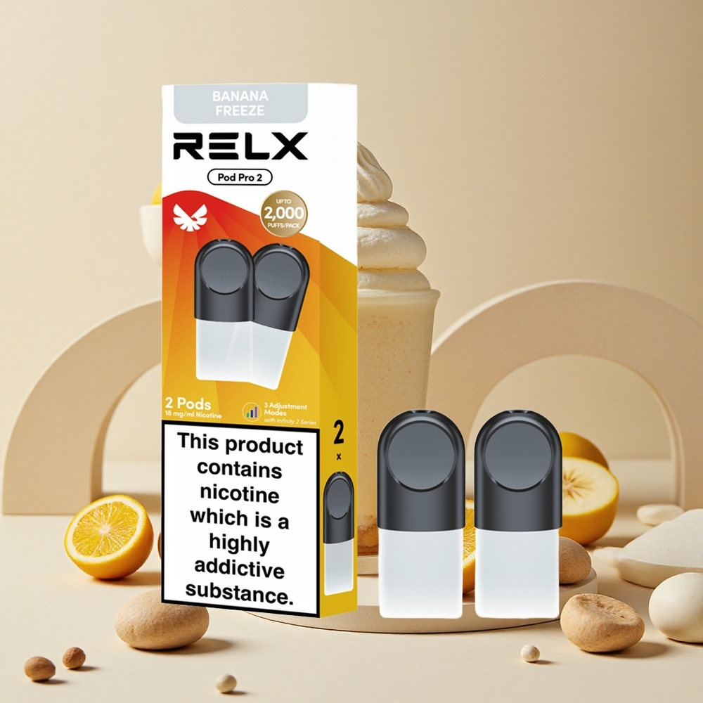 RELX Pod Pro 2 Desserto-Banana Ghiaccio con 1,9ml di capacità e 600 boccate