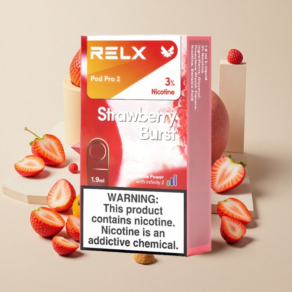 RELX Pod Pro 2 Esplosione di Fragola 3% Nicotina 600 Tiri 1.9ml