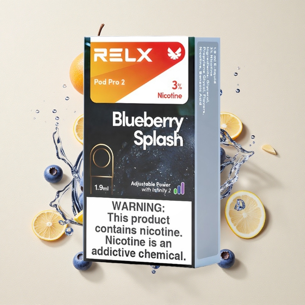 RELX Pod Pro 2 Schizzi di Mirtillo con 3% Nicotina e 600 Boccate