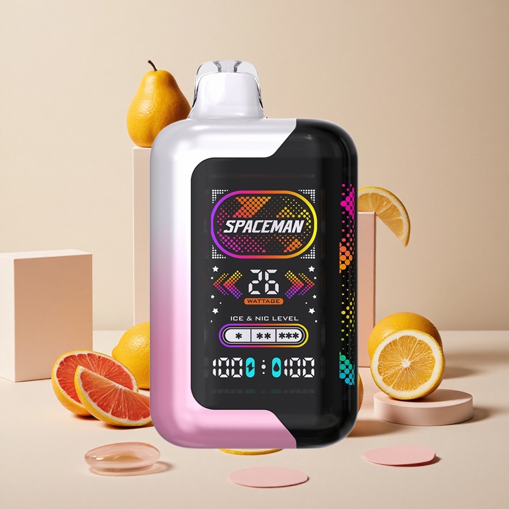 SMOK SPACEMAN SP40000 Sigaretta elettronica usa e getta Limone Rosa con Schermo LED Ultra-Largo 2,28"