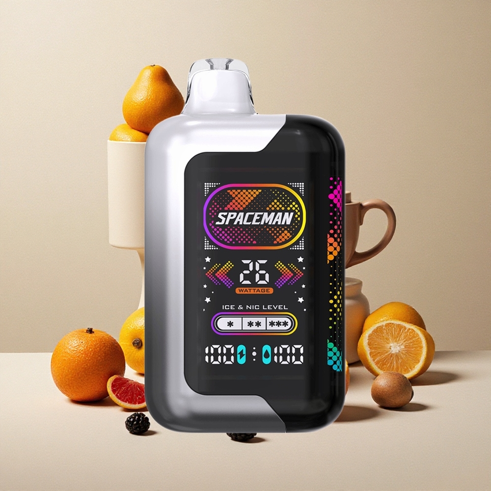 SMOK SPACEMAN SP40000 Sigaretta elettronica usa e getta Mirtillo Lampone Nero con Schermo Ultra-Large LED da 2.28"