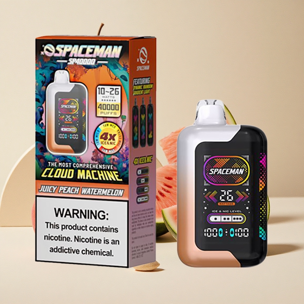 SMOK SPACEMAN SP40000 Sigaretta elettronica usa e getta Pesca Succosa Anguria con Schermo LED Ultra-Large 2.28\"
