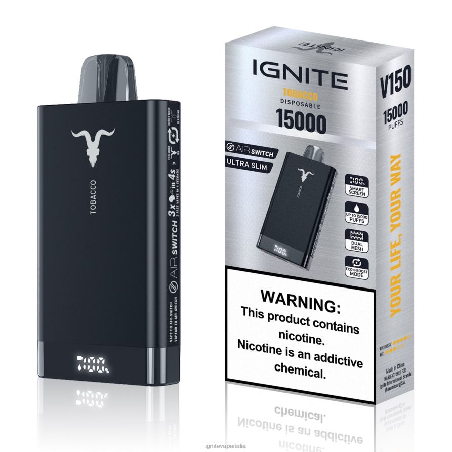 IGNITE V150 penna vaporizzata 668PR7 tabacco IGNITE vape shop