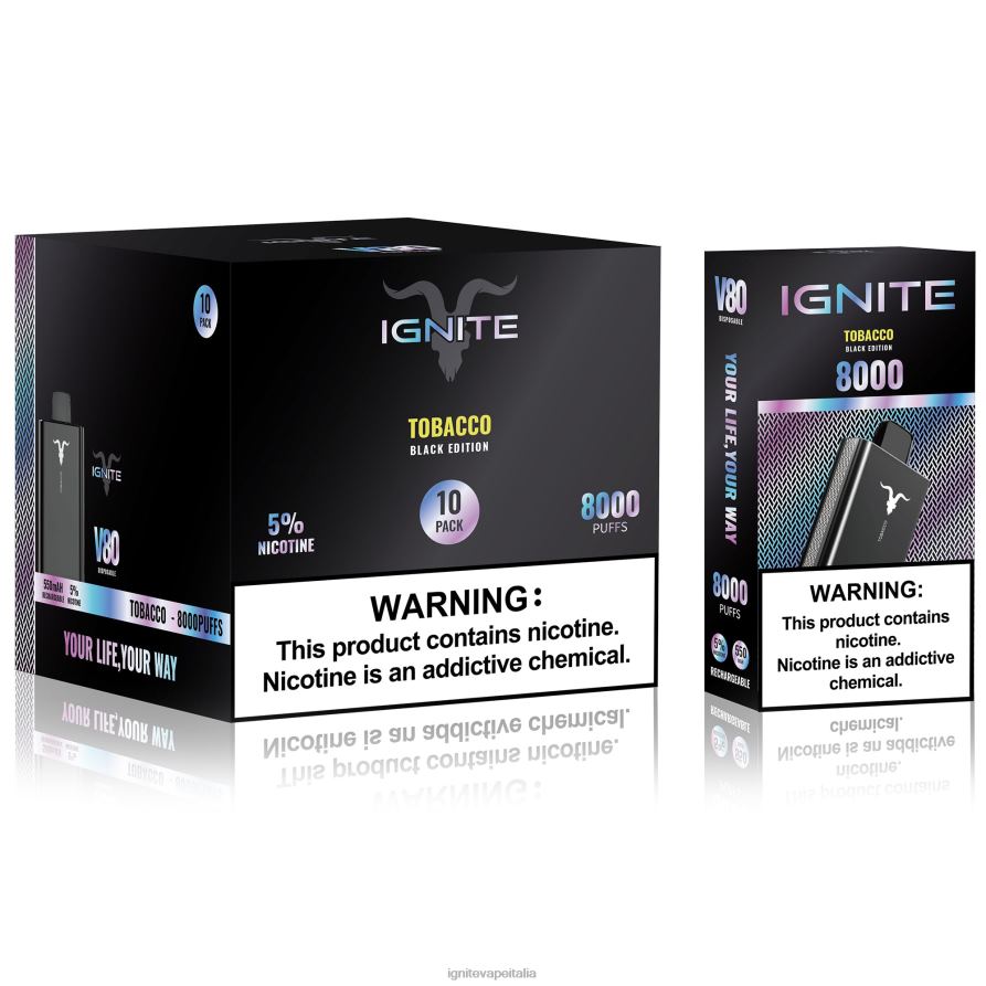 IGNITE V80 penna vaporizzatore confezione da 10 668PR4 tabacco IGNITE vape roma