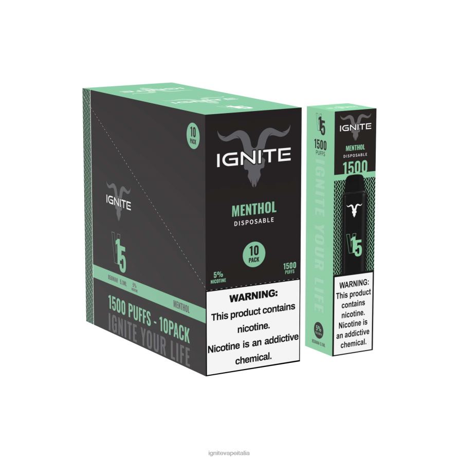 IGNITE V15 penna vaporizzatore confezione da 10 668PR103 mentolo IGNITE italia