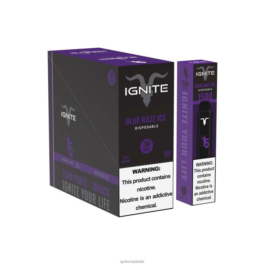 IGNITE V15 penna vaporizzatore confezione da 10 668PR105 ghiaccio di guava alla fragola IGNITE vape milano