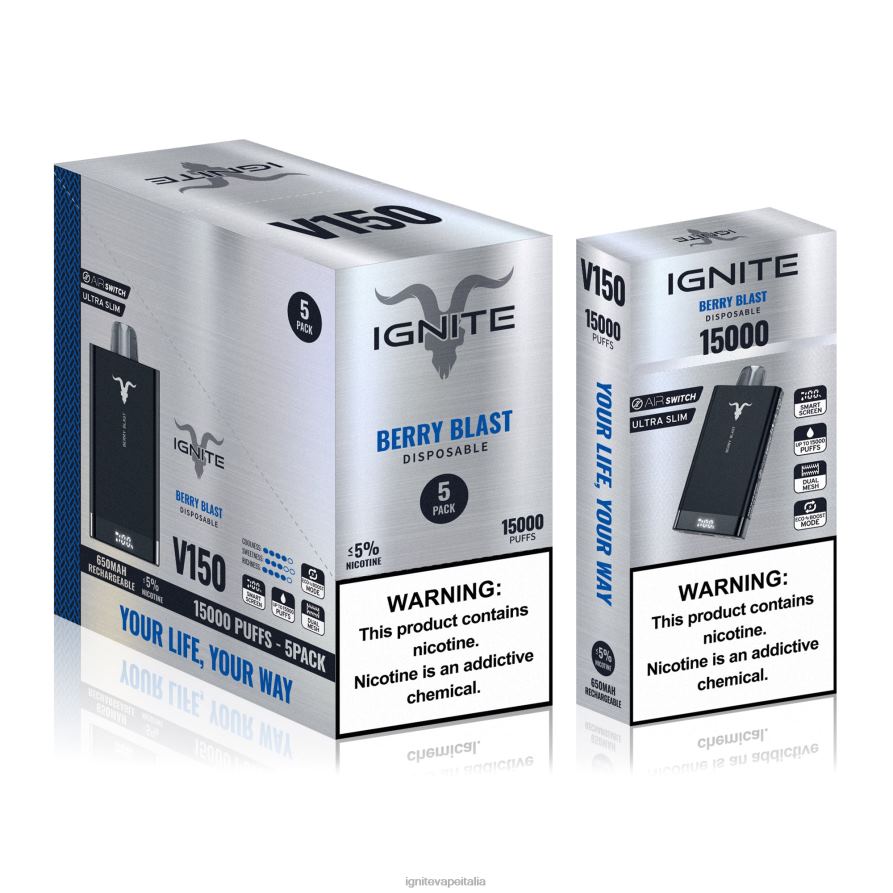 IGNITE V150 penna vaporizzatore confezione da 5 668PR10 esplosione di bacche IGNITE vape sales