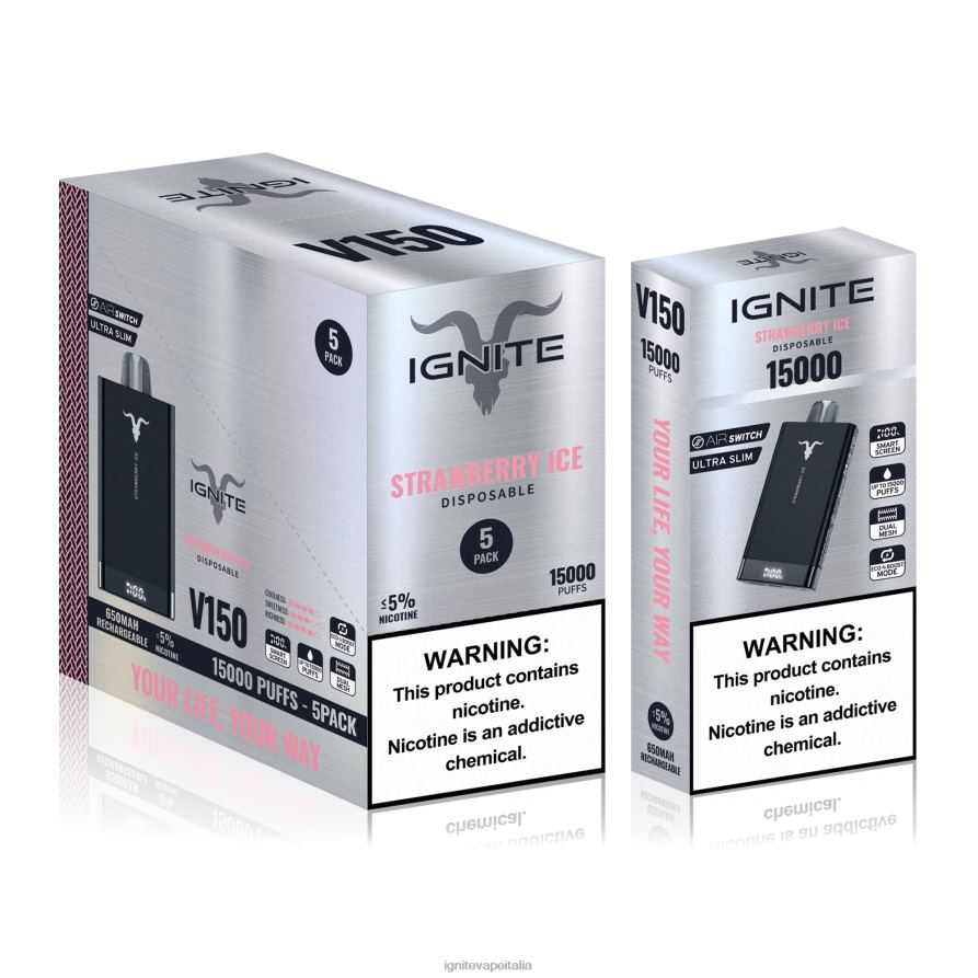 IGNITE V150 penna vaporizzatore confezione da 5 668PR86 menta ghiacciata IGNITE vape reviews