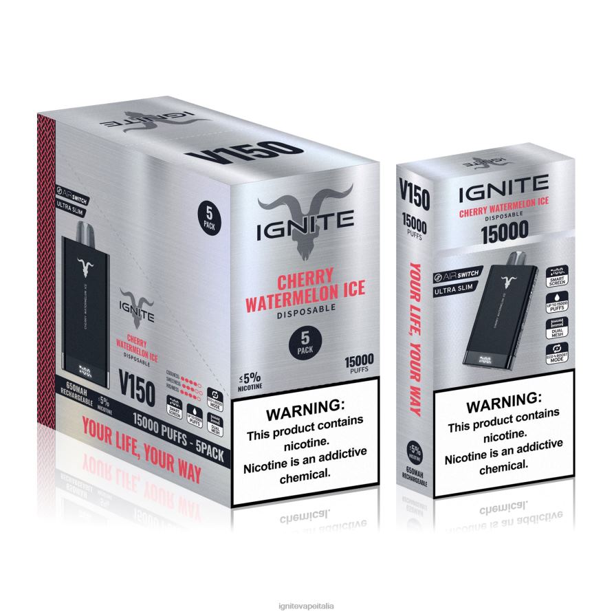 IGNITE V150 penna vaporizzatore confezione da 5 668PR91 anguria mela fragola IGNITE vape italia