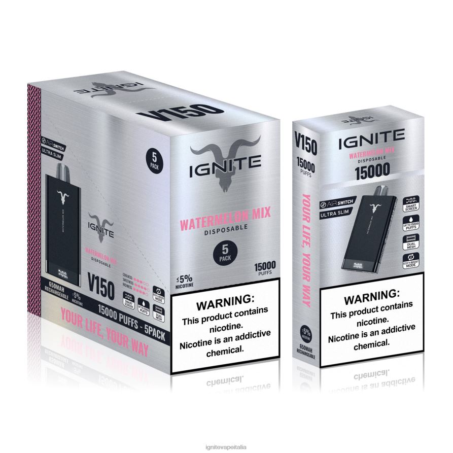 IGNITE V150 penna vaporizzatore confezione da 5 668PR95 miscela di anguria IGNITE vape milano