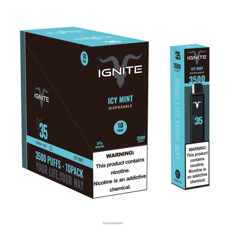IGNITE V35 penna vaporizzatore confezione da 10 668PR122 ghiaccio d\'uva IGNITE in italian