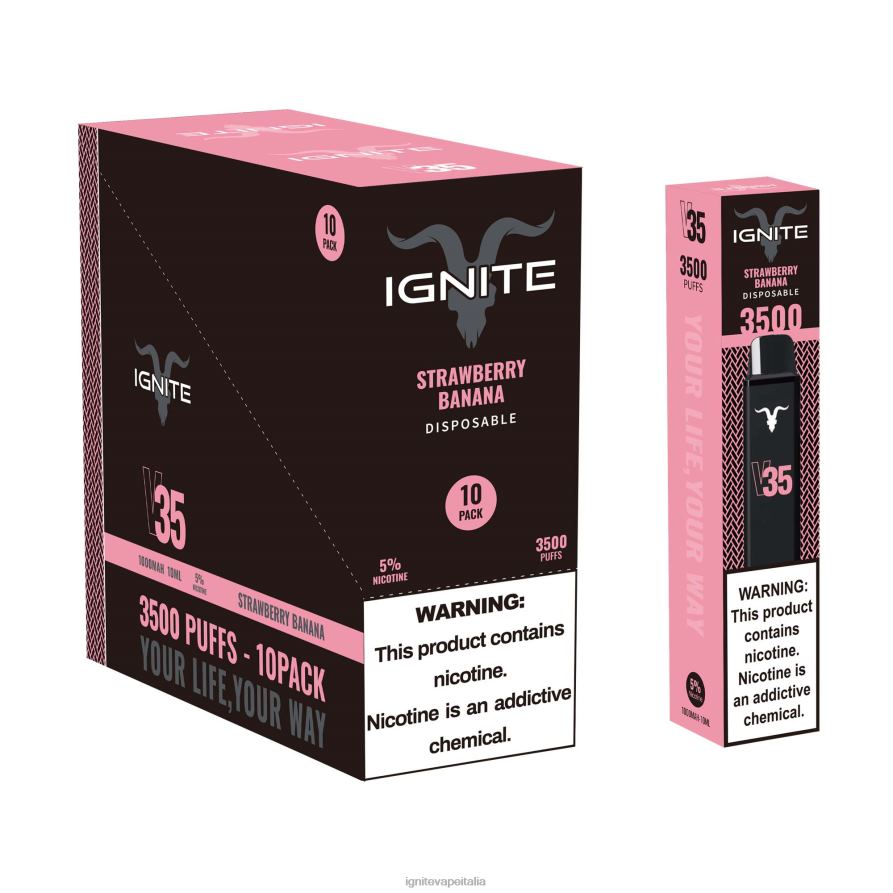 IGNITE V35 penna vaporizzatore confezione da 10 668PR16 ghiaccio alla banana IGNITE vape reviews