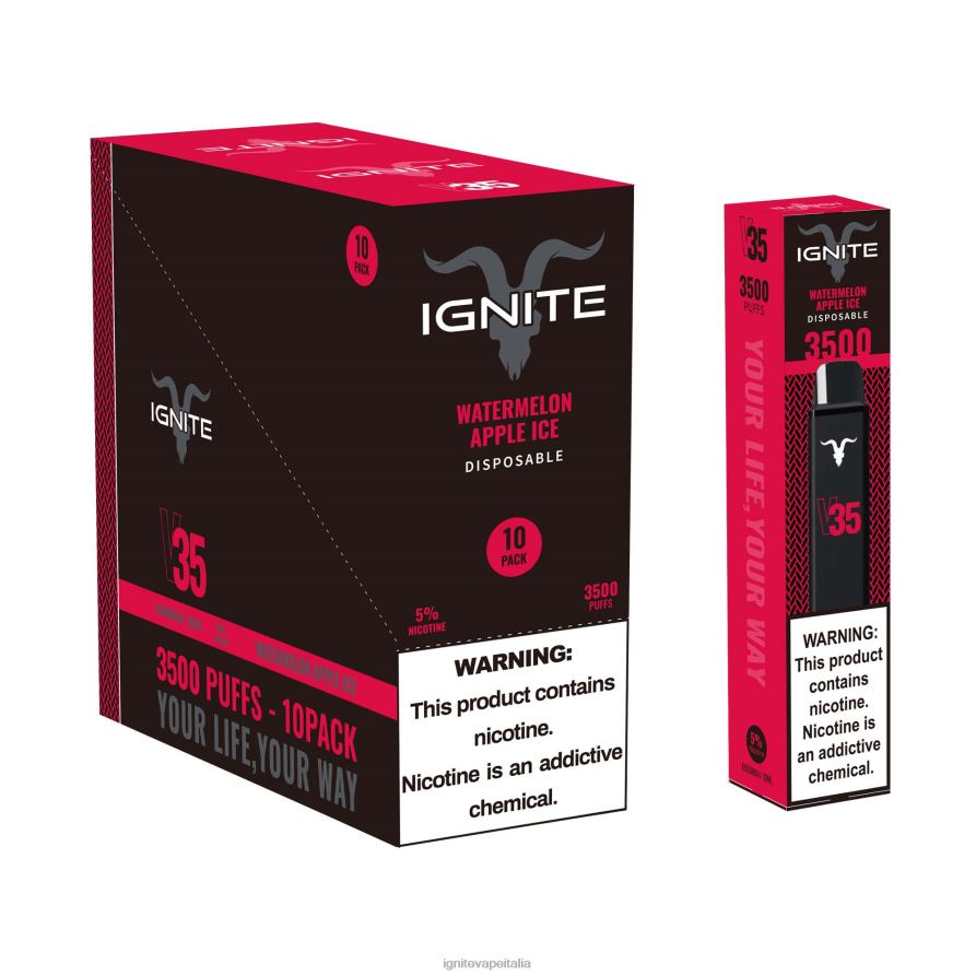IGNITE V35 penna vaporizzatore confezione da 10 668PR16 ghiaccio alla banana IGNITE vape reviews