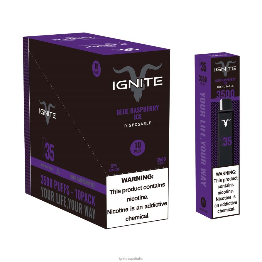 IGNITE V35 penna vaporizzatore confezione da 10 668PR16 ghiaccio alla banana IGNITE vape reviews