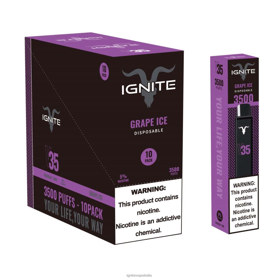 IGNITE V35 penna vaporizzatore confezione da 10 668PR16 ghiaccio alla banana IGNITE vape reviews