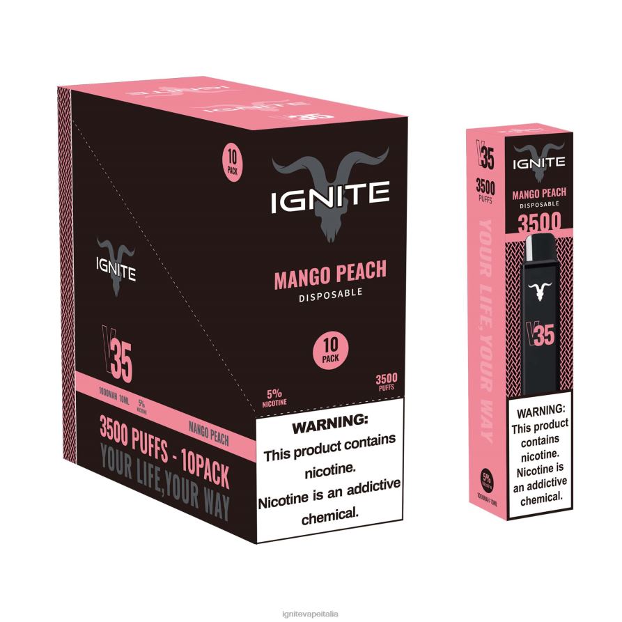 IGNITE V35 penna vaporizzatore confezione da 10 668PR16 ghiaccio alla banana IGNITE vape reviews