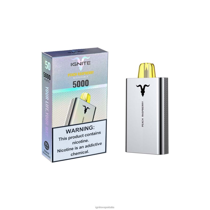 IGNITE V50 penna vaporizzata 668PR159 lampone pesca IGNITE pods review