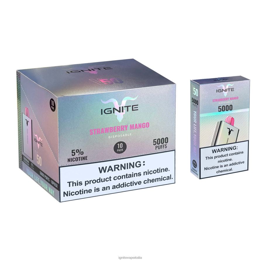 IGNITE V50 penna vaporizzatore confezione da 10 668PR148 mango alla fragola IGNITE prezzo italia