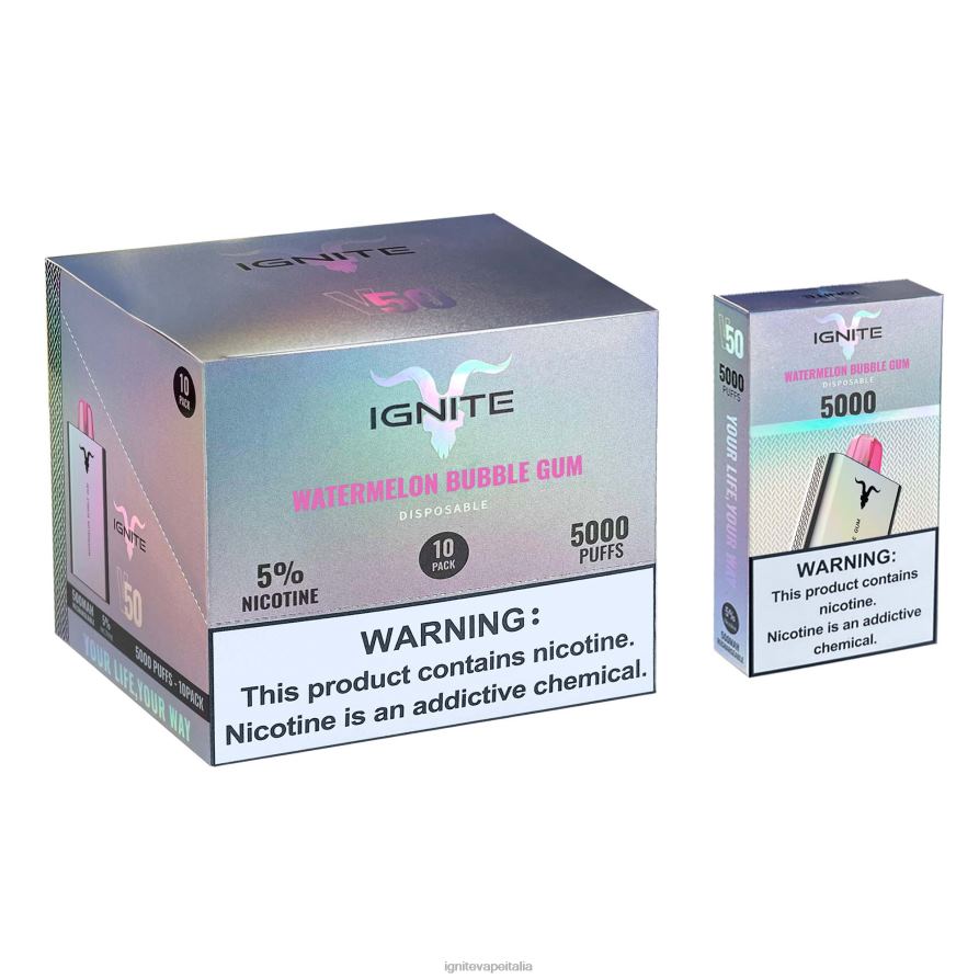 IGNITE V50 penna vaporizzatore confezione da 10 668PR150 Gomma da masticare all'anguria IGNITE vape sales