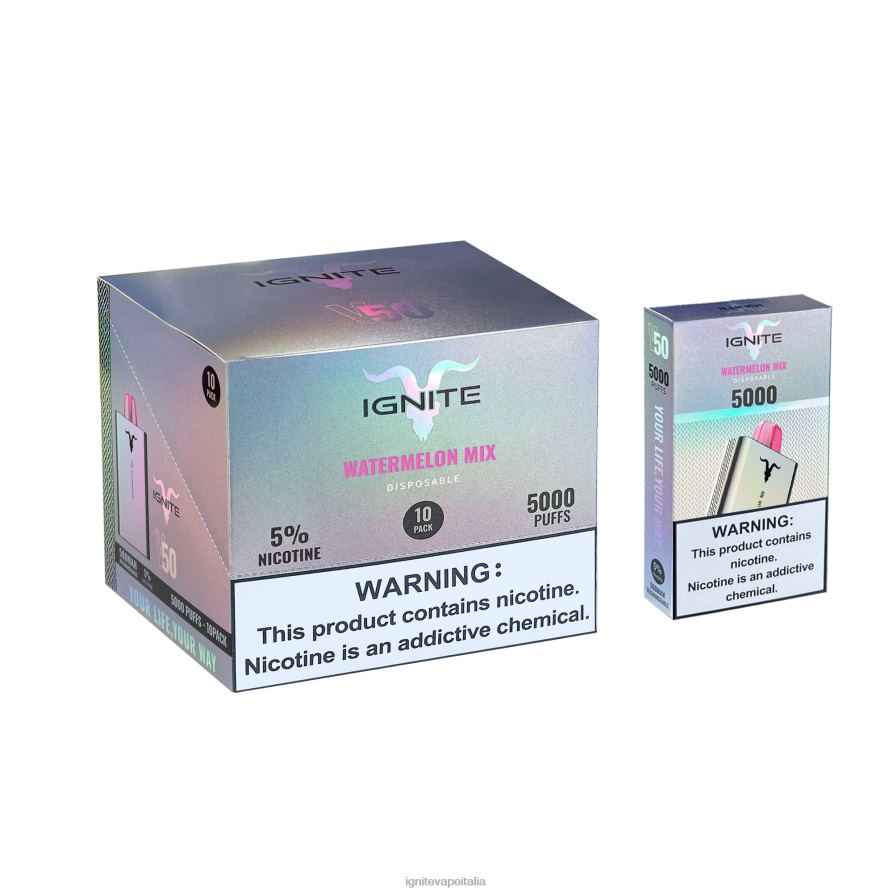 IGNITE V50 penna vaporizzatore confezione da 10 668PR152 miscela di anguria IGNITE in italian