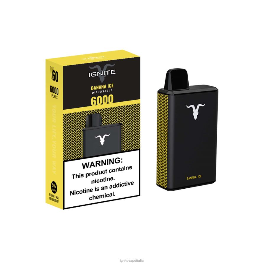IGNITE V60 penna vaporizzata 668PR2 ghiaccio alla banana IGNITE in italian