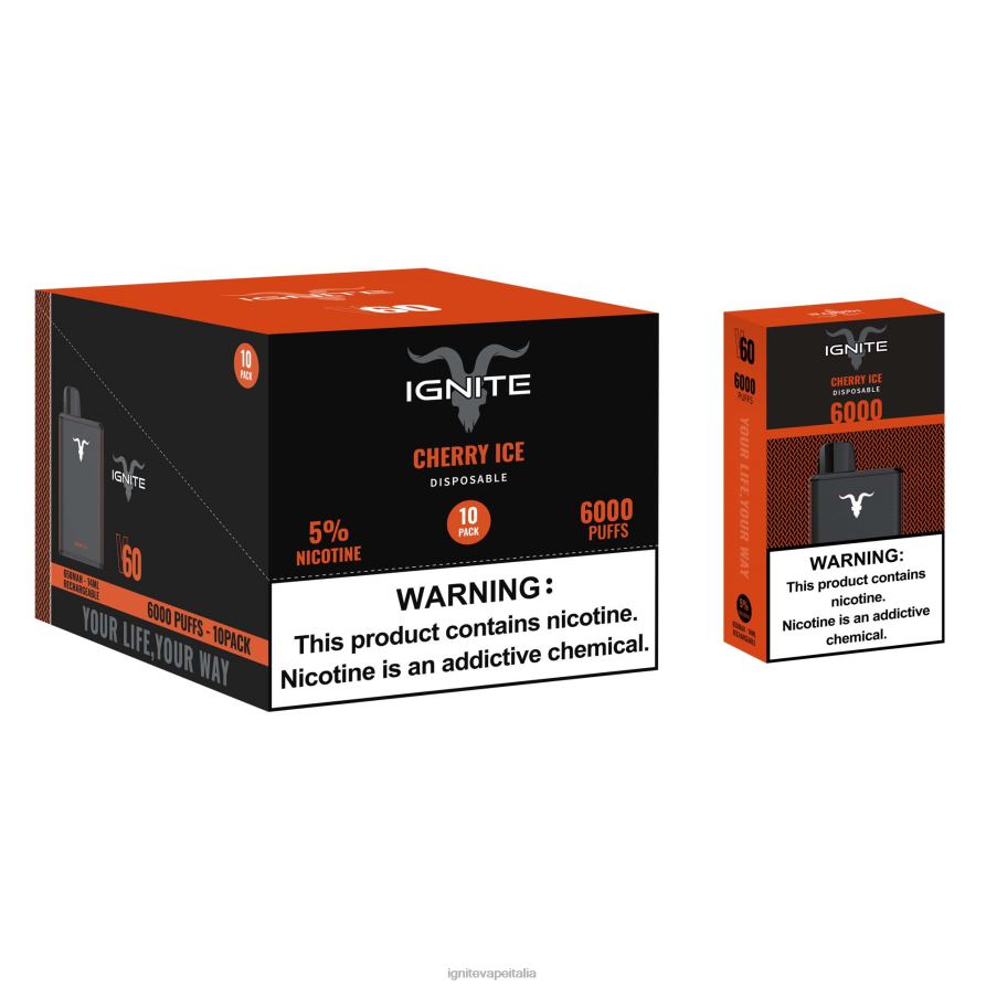 IGNITE V60 penna vaporizzatore confezione da 10 668PR17 gelato alla ciliegia IGNITE vape shop