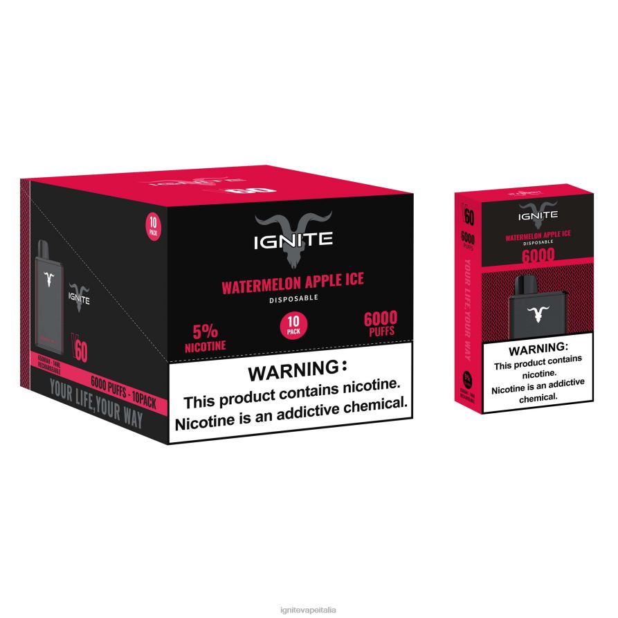 IGNITE V60 penna vaporizzatore confezione da 10 668PR17 gelato alla ciliegia IGNITE vape shop