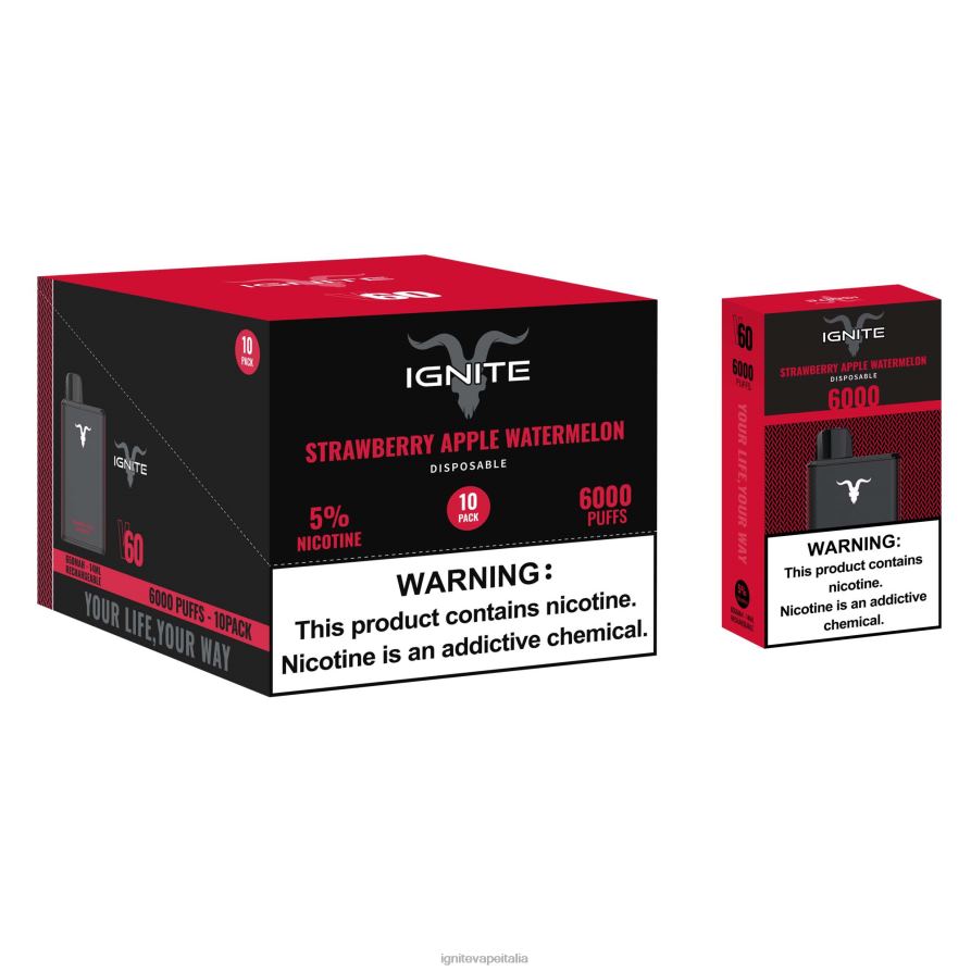 IGNITE V60 penna vaporizzatore confezione da 10 668PR18 ghiaccio d\'uva IGNITE prezzo italia