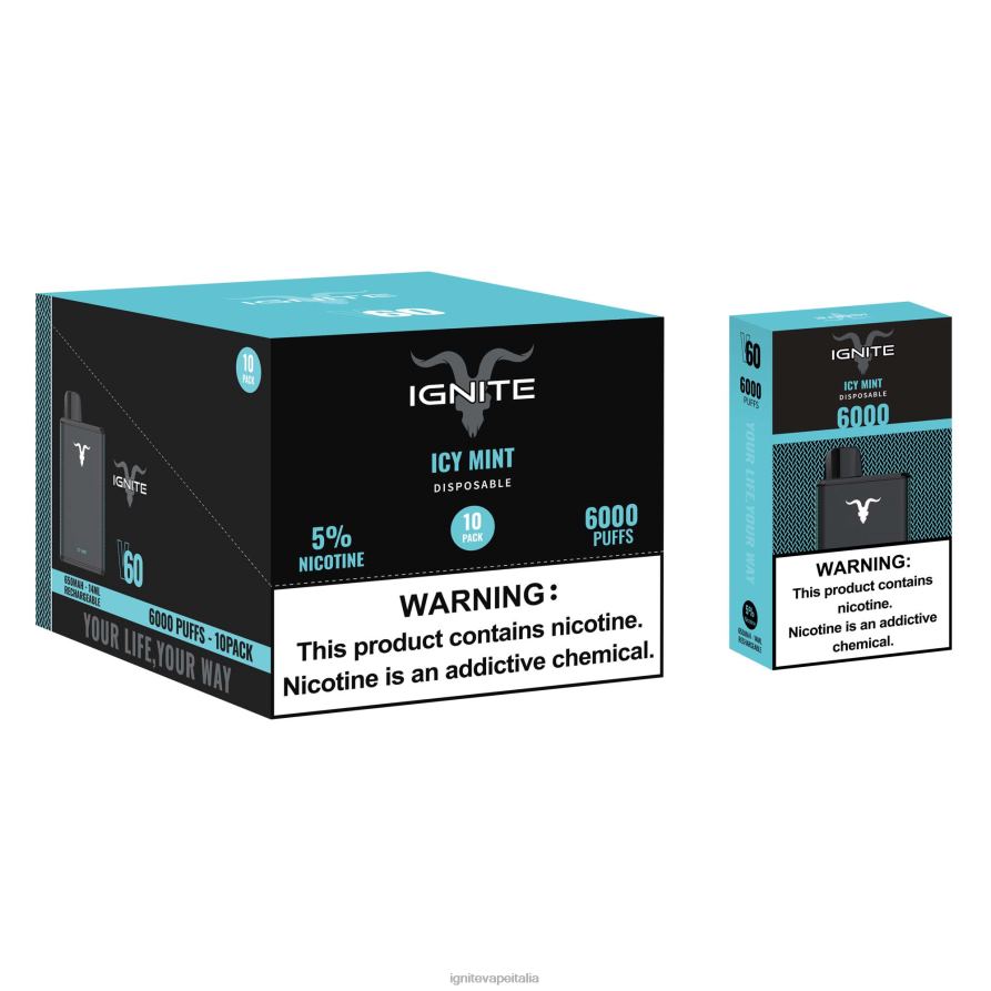 IGNITE V60 penna vaporizzatore confezione da 10 668PR20 menta ghiacciata IGNITE vape sales