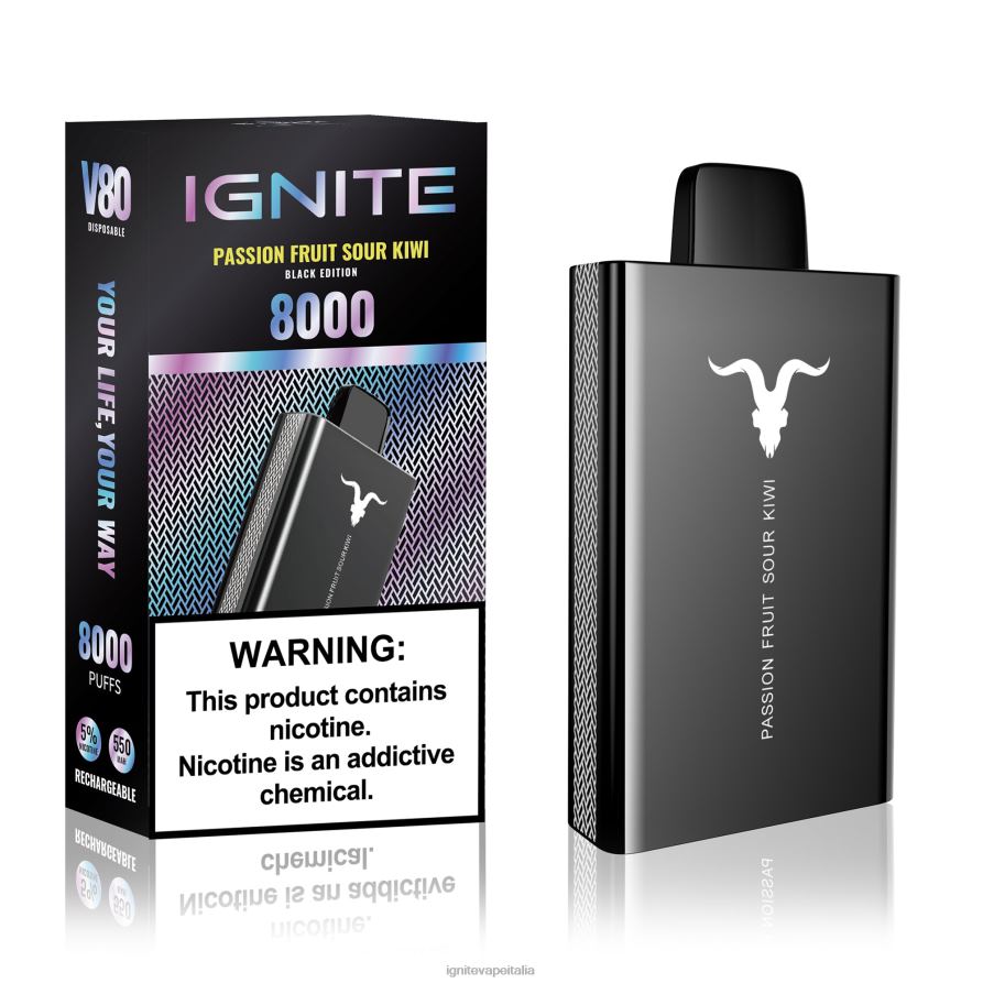 IGNITE V80 penna vaporizzata 668PR49 kiwi acido del frutto della passione IGNITE pods review