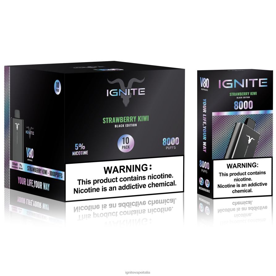 IGNITE V80 penna vaporizzatore confezione da 10 668PR62 kiwi acido del frutto della passione IGNITE in italian
