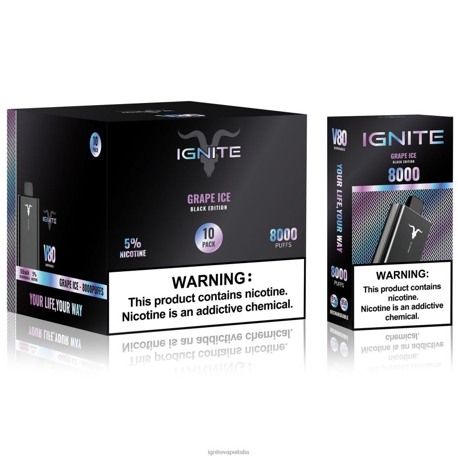 IGNITE V80 penna vaporizzatore confezione da 10 668PR62 kiwi acido del frutto della passione IGNITE in italian