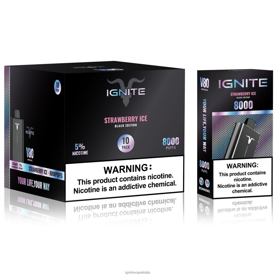 IGNITE V80 penna vaporizzatore confezione da 10 668PR63 ghiaccio alla fragola IGNITE italia